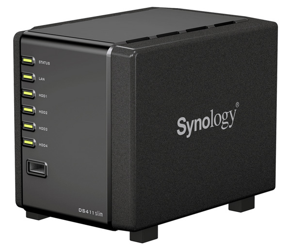 Billede af Synology DiskStation DS411 Slim - en NAS til hjemmebrug eller det lille kontor.